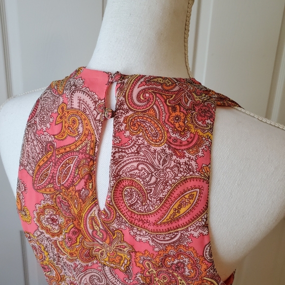 H&M paisley dress keyhole sleeveless women… - Picture 3 of 5